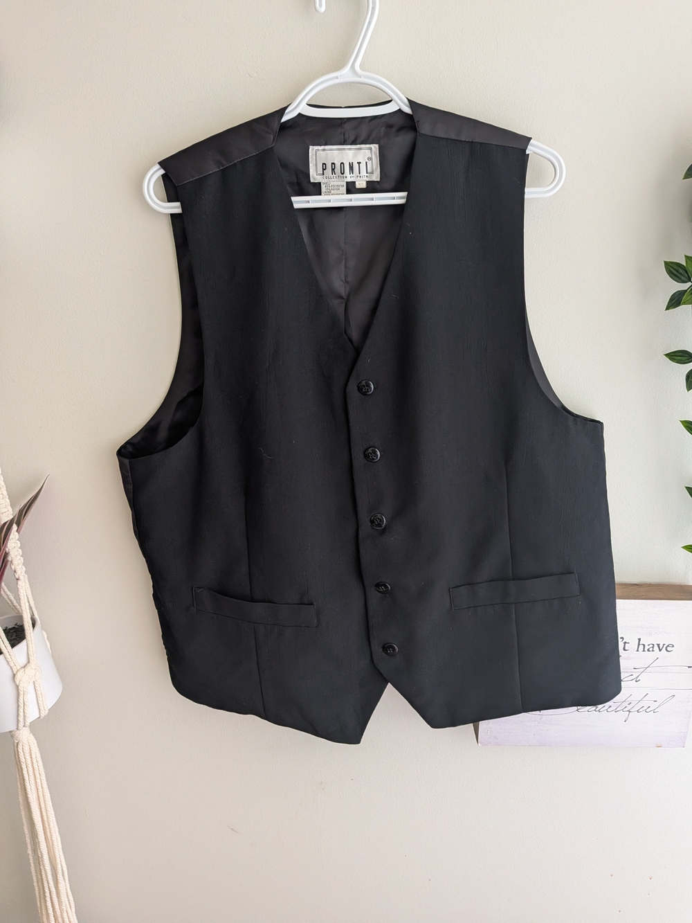 Pronti Classic Black Dress Vest
